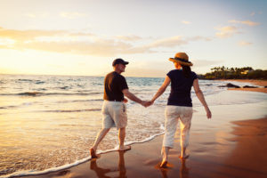 couple walking on beach