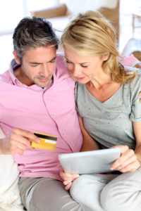 couple looking at finances