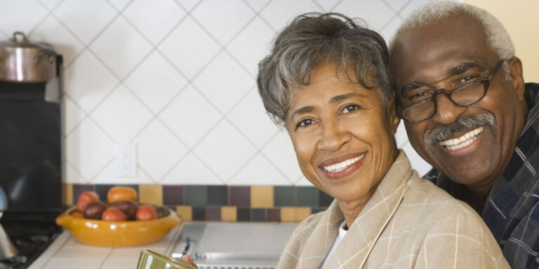 senior couple smiling