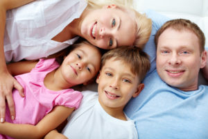 family relaxing together